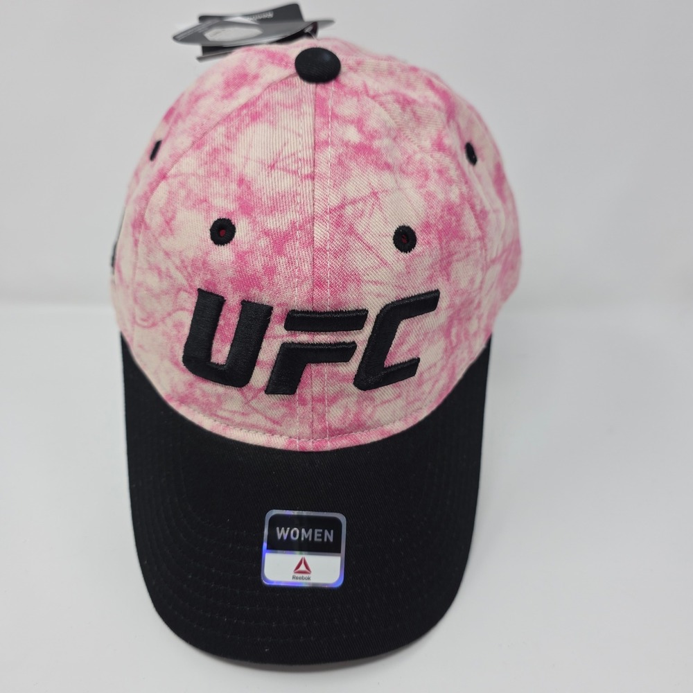 Reebok UFC Hat OS Women Tie Dye Slouch Adjustable Cotton Pink Black New